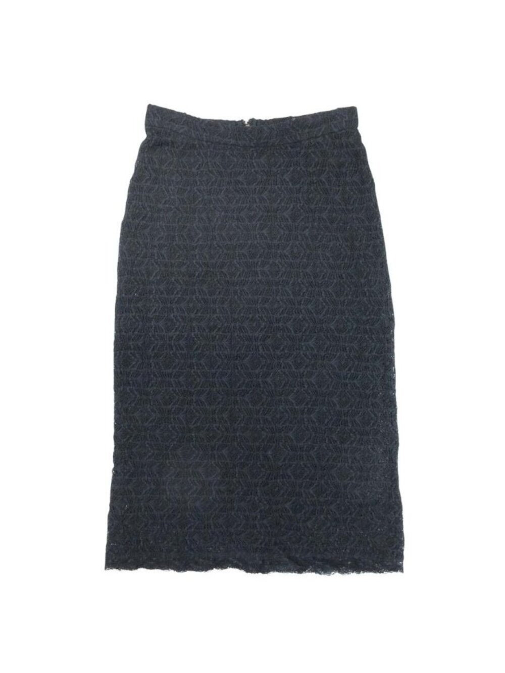 Dolce & Gabbana Lace Skirt Knee Length Half Cotton Fitted Black 36